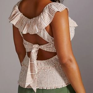 NWT Anthro Ruffle Smocked Blouse 2X